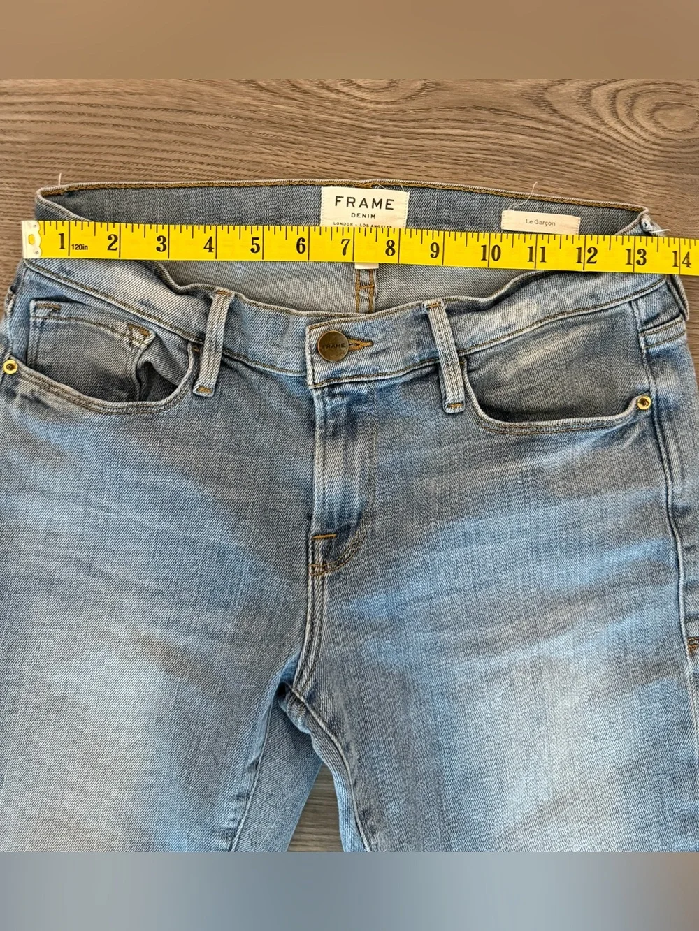 Frame Le Garcon Slit Shadow Hem Norwood Cropped Jean Women’s size 25 Straight - Picture 4 of 7